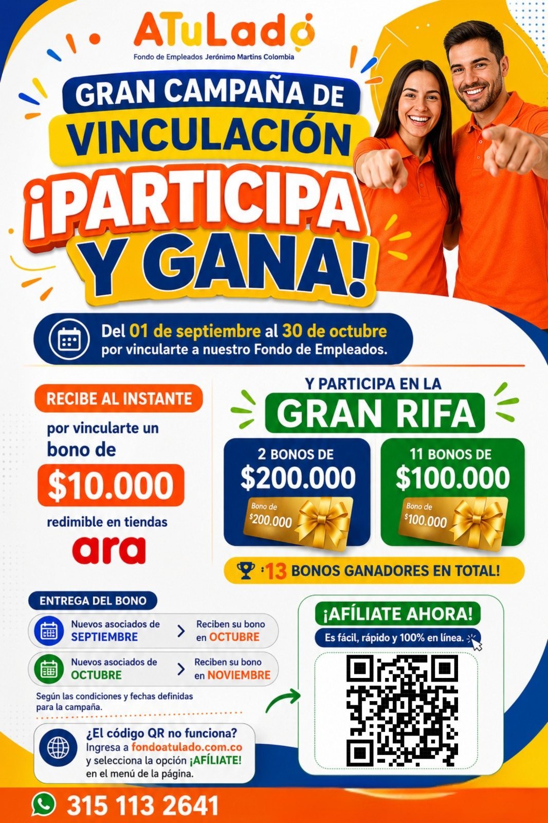 Pieza gráfica: Gran campaña de vinculación: ¡participa y gana!
