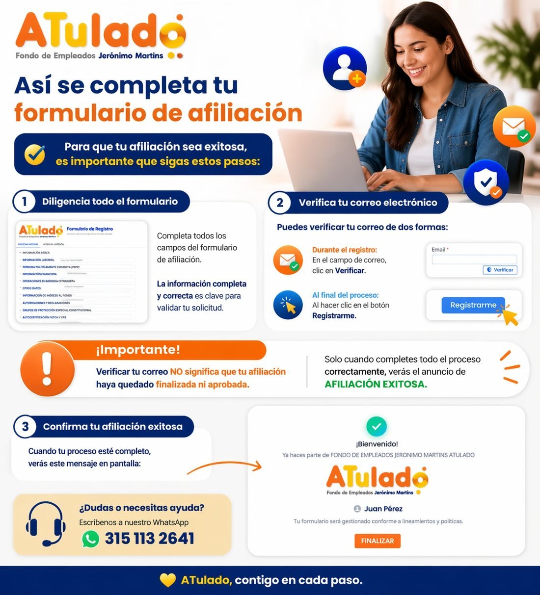 Pieza gráfica: Así se completa tu formulario de afiliación